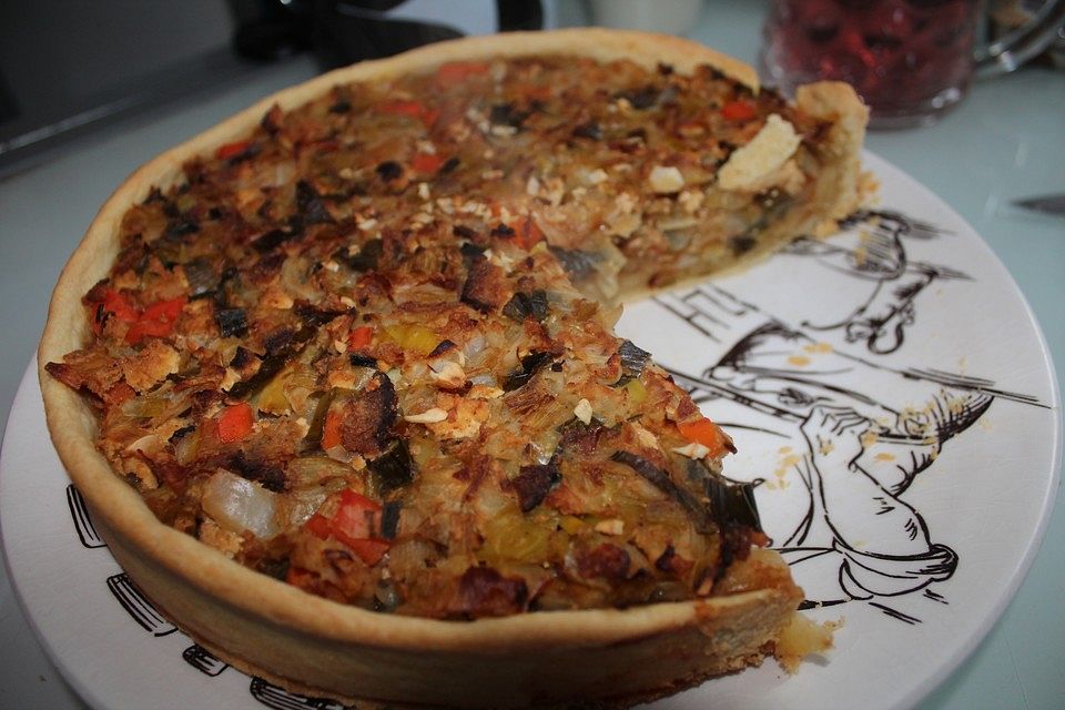 Lauchquiche mit Räuchertofu