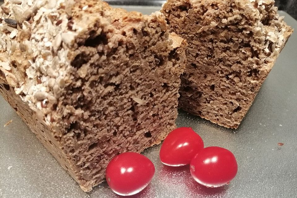 Vollkornbrot ohne Hefe