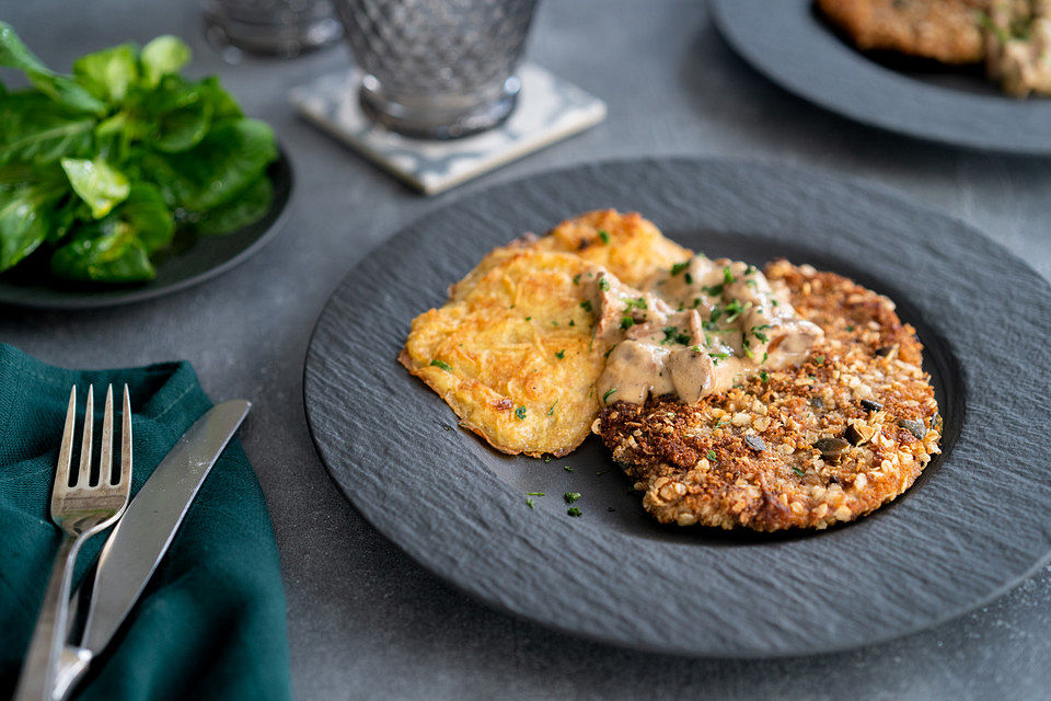 Wildschnitzel mit Pfifferlingsrahm