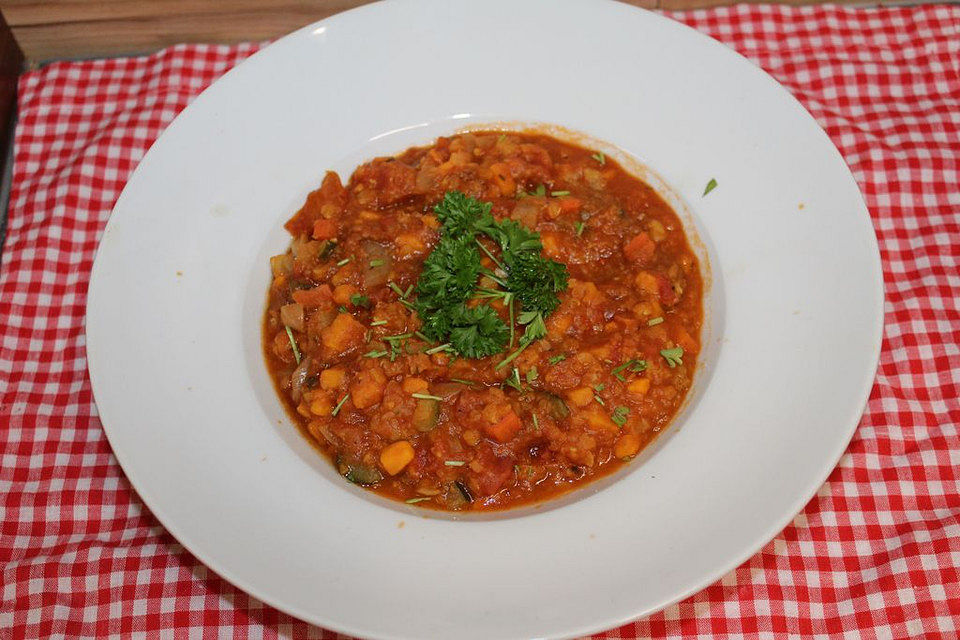 Linsencurry mit Gemüse