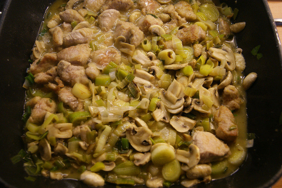 Schweinegeschnetzeltes mit Champignons