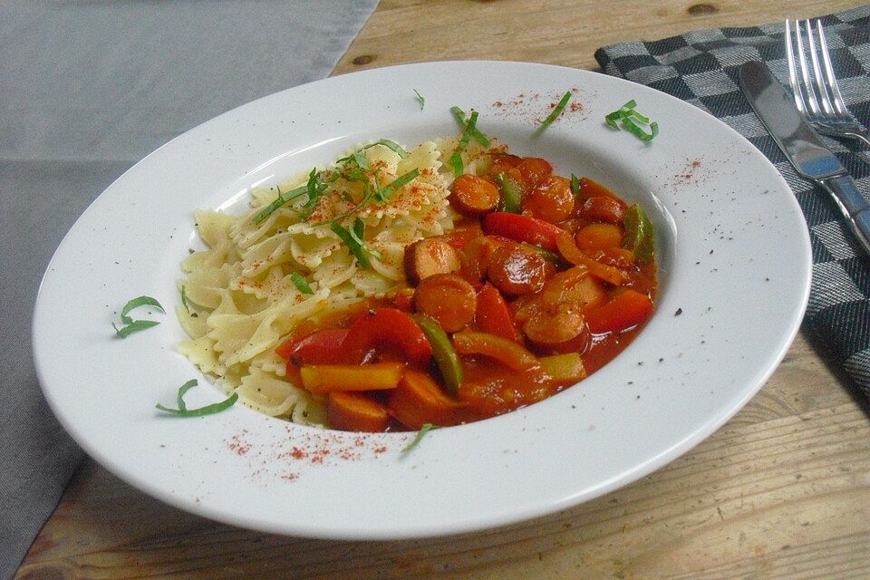 Paprika - Würstchenpfanne