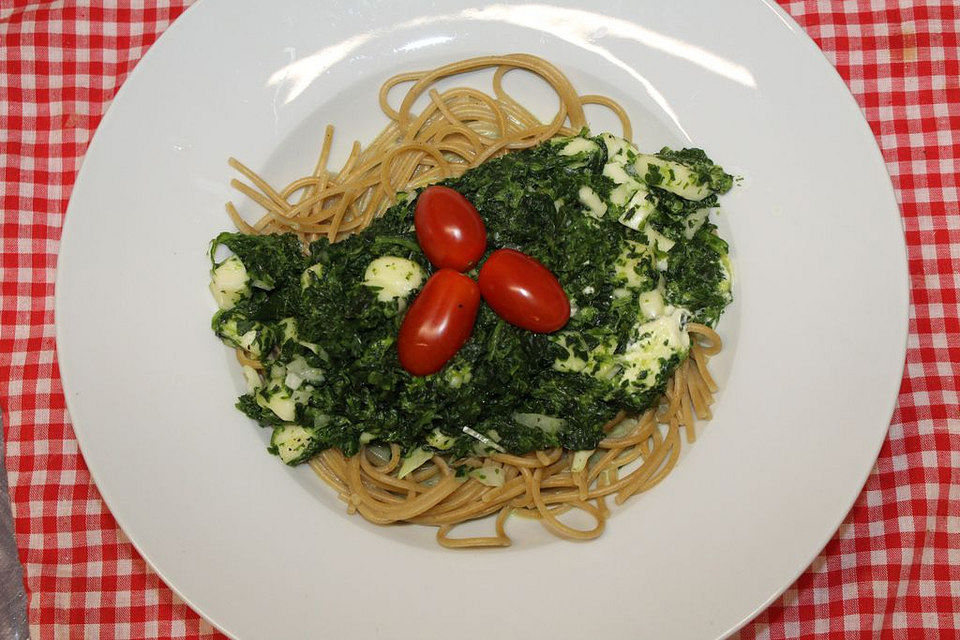 Spinat-Feta-Linguine