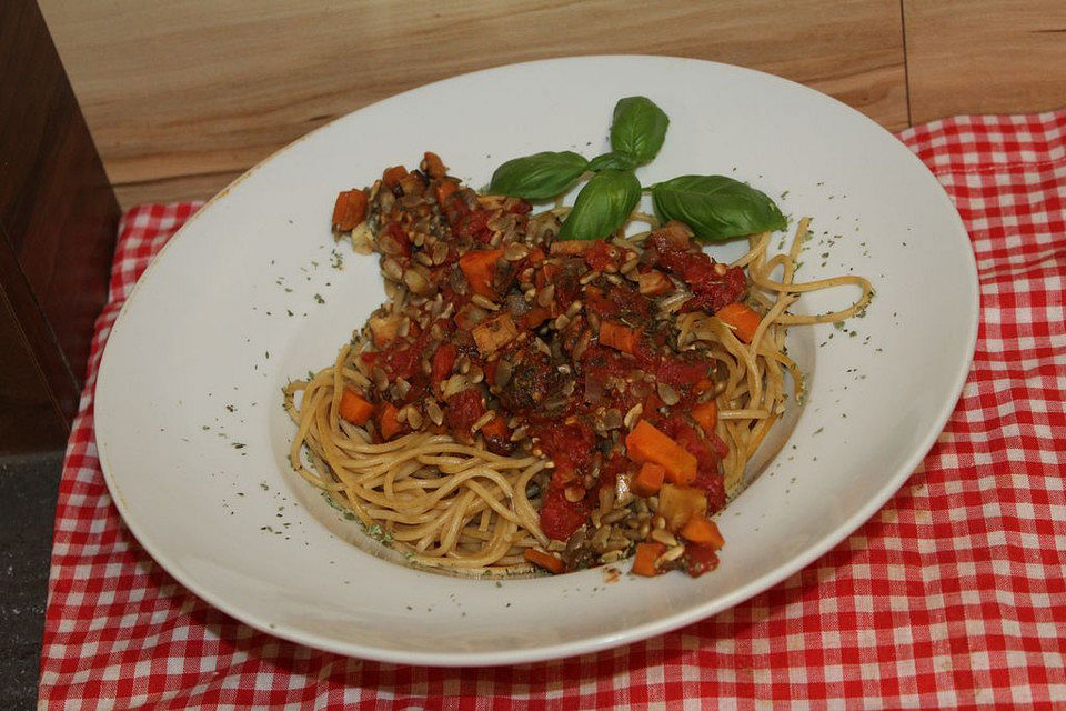 Spaghetti Bolognese mit Sonnenblumenhack