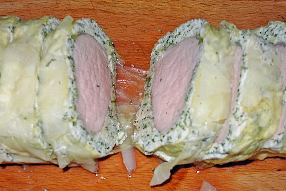 Schweinefilet im Mangoldmantel