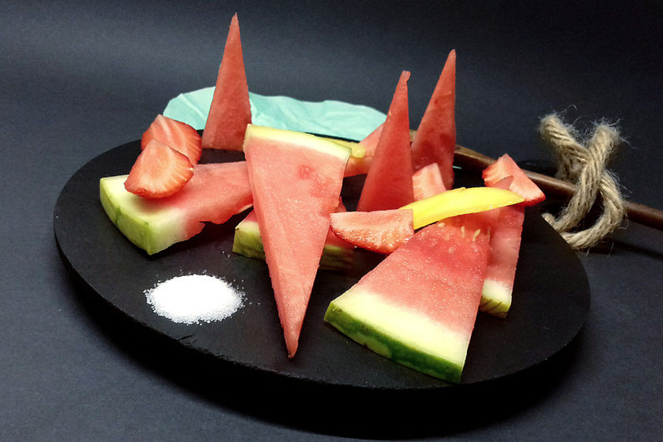 Wassermelone mit Salz