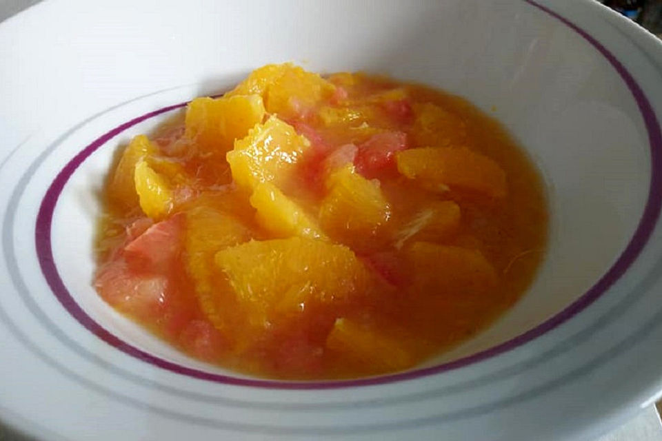 Orangen-Grapefruit-Grütze