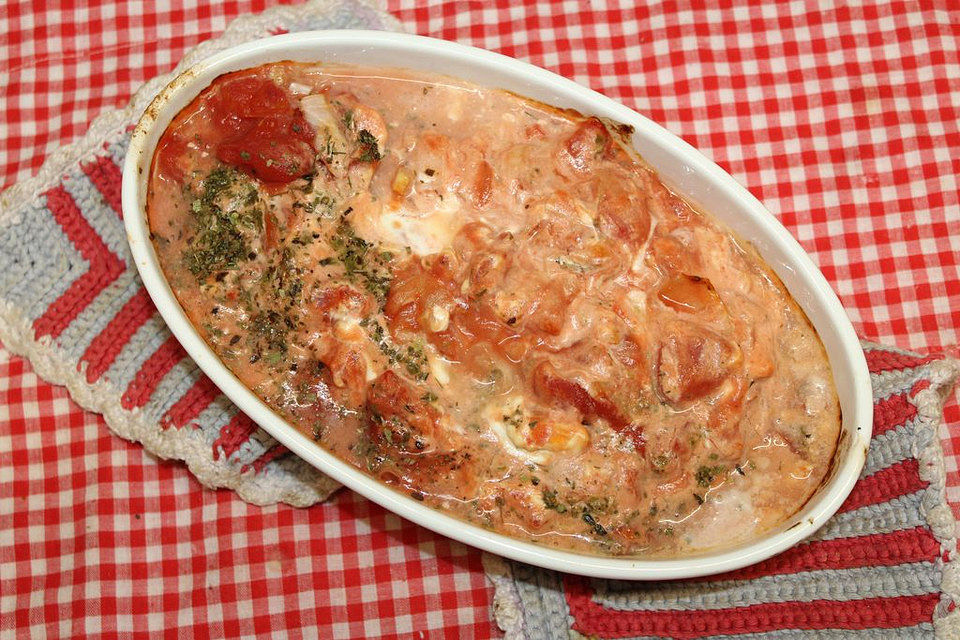 Lachs-Sahne-Gratin