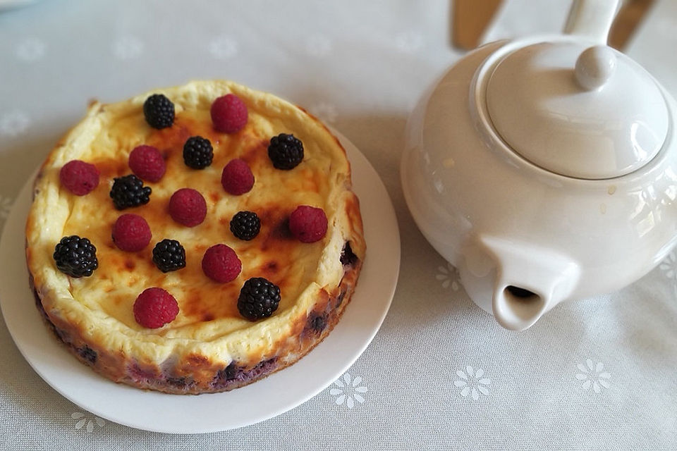 Kalorienarmer Himbeer-Käsekuchen