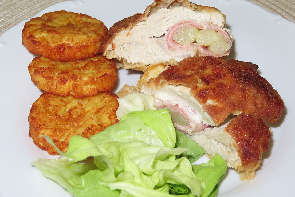 Gefüllte Schnitzel mit Spargel