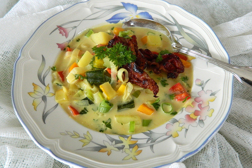 Bunter Zucchini-Paprika-Topf