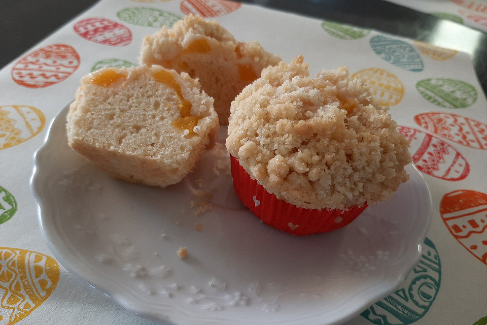 Goldige Pfirsichmuffins