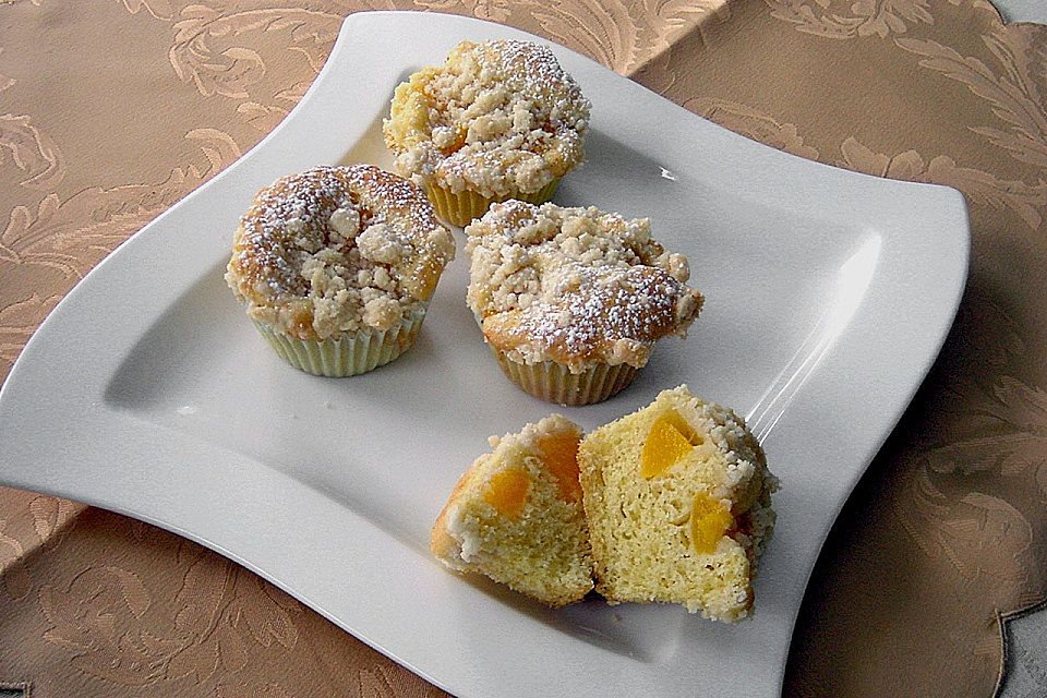 Goldige Pfirsichmuffins