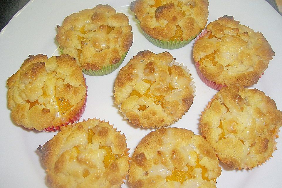 Goldige Pfirsichmuffins