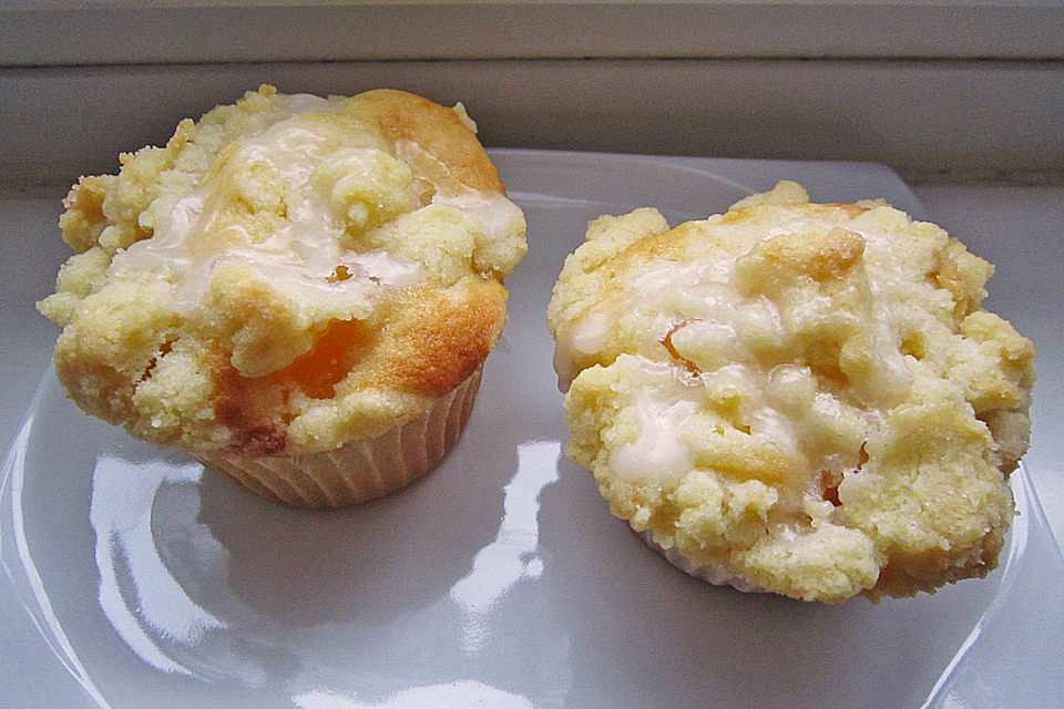 Goldige Pfirsichmuffins