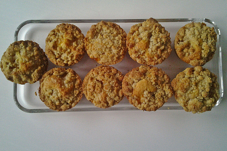 Goldige Pfirsichmuffins