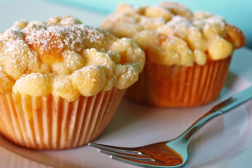 Goldige Pfirsichmuffins