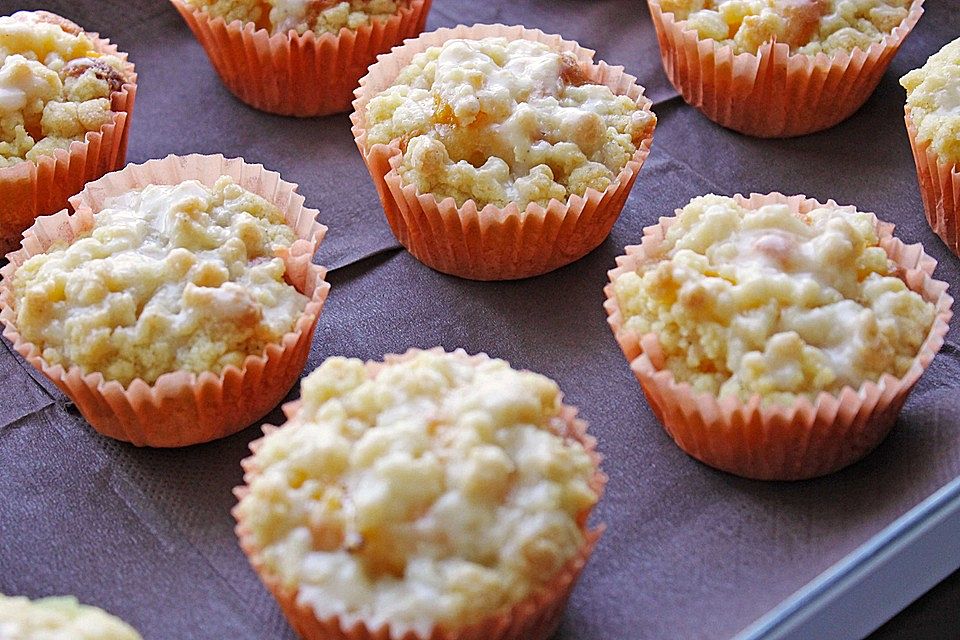 Goldige Pfirsichmuffins