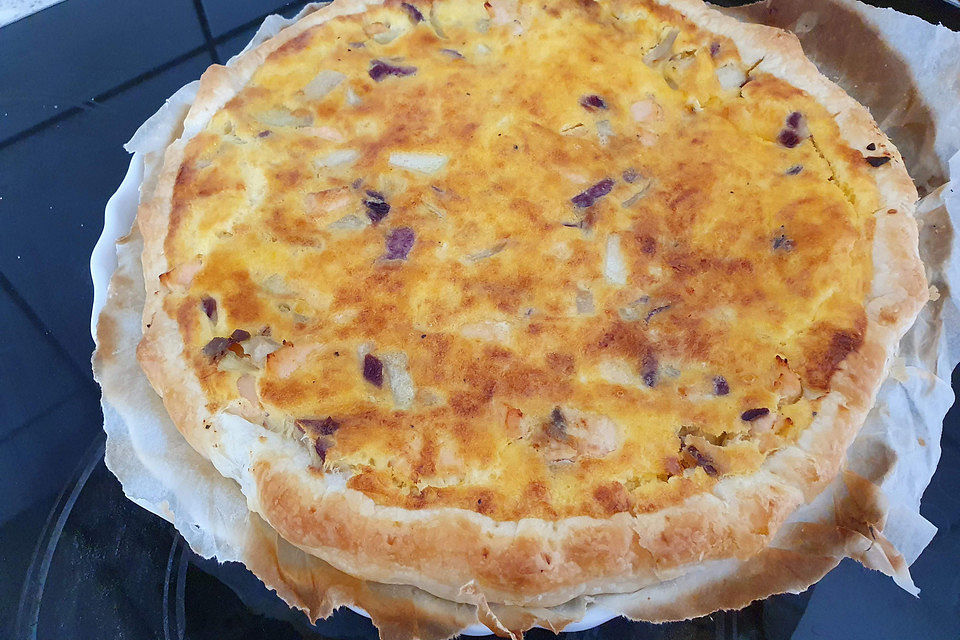 Kohlrabiquiche mit Lachs