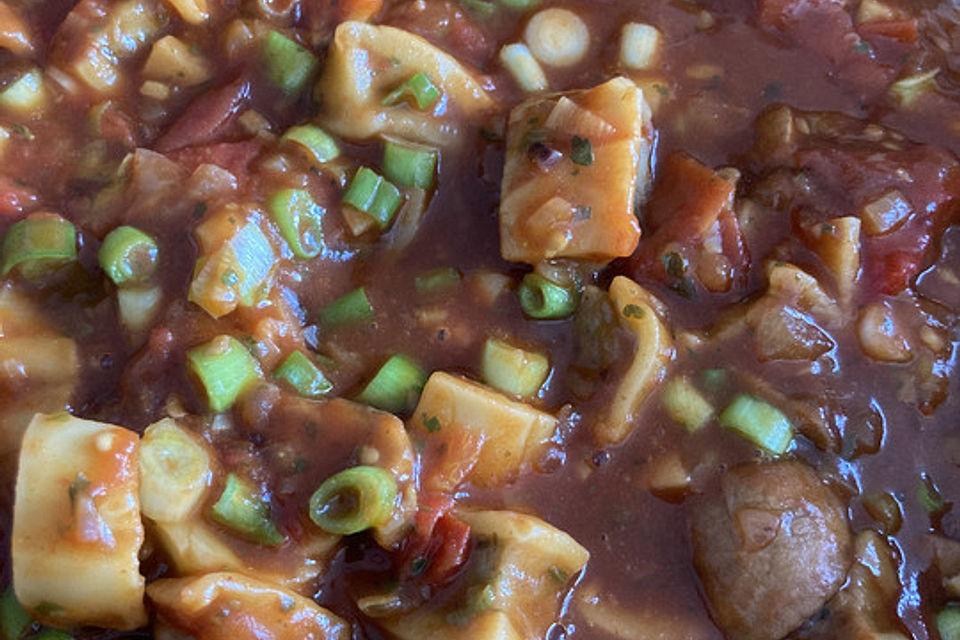 Maultaschen-Champignon-Tomaten-Pfanne