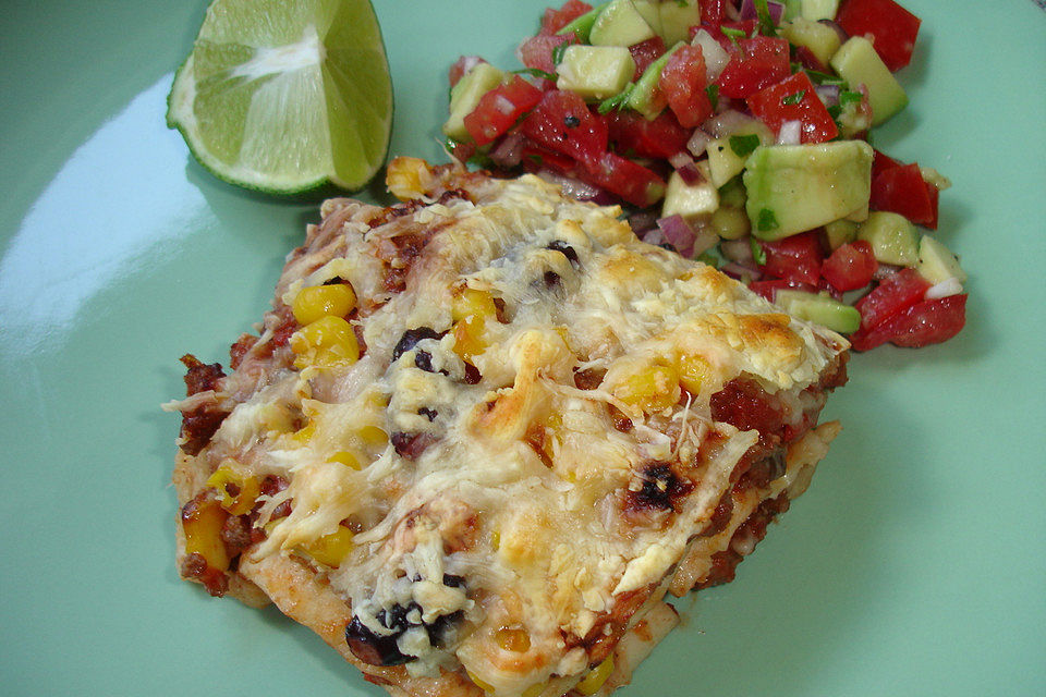 Enchilada-Auflauf mit Salsa