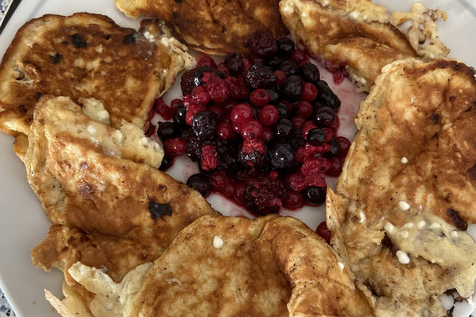 Pancakes mit Hüttenkäse