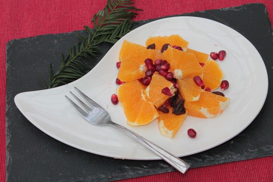 Orangen - Granatapfel - Salat