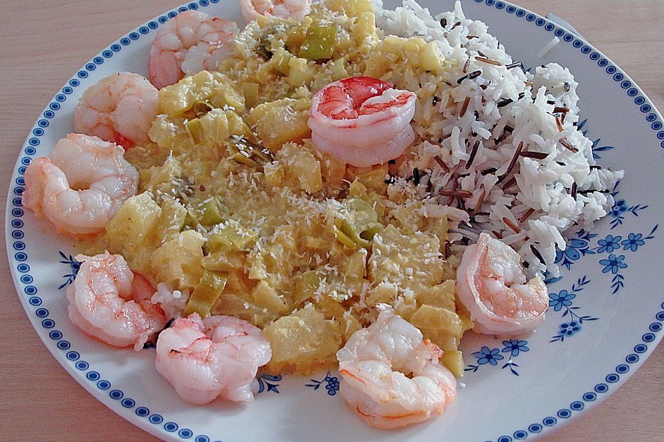 Ananas - Curry - Scampi