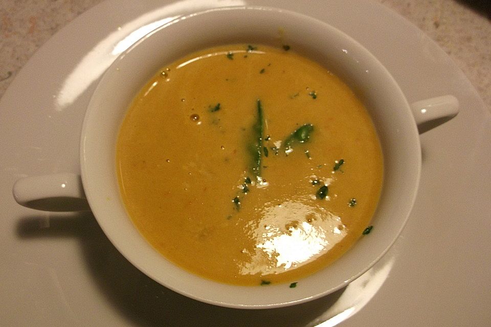 Zuckerschoten - Paprika - Cremesuppe