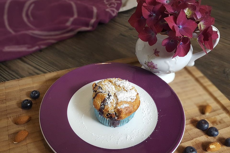 Quark-Muffins mit Heidelbeeren