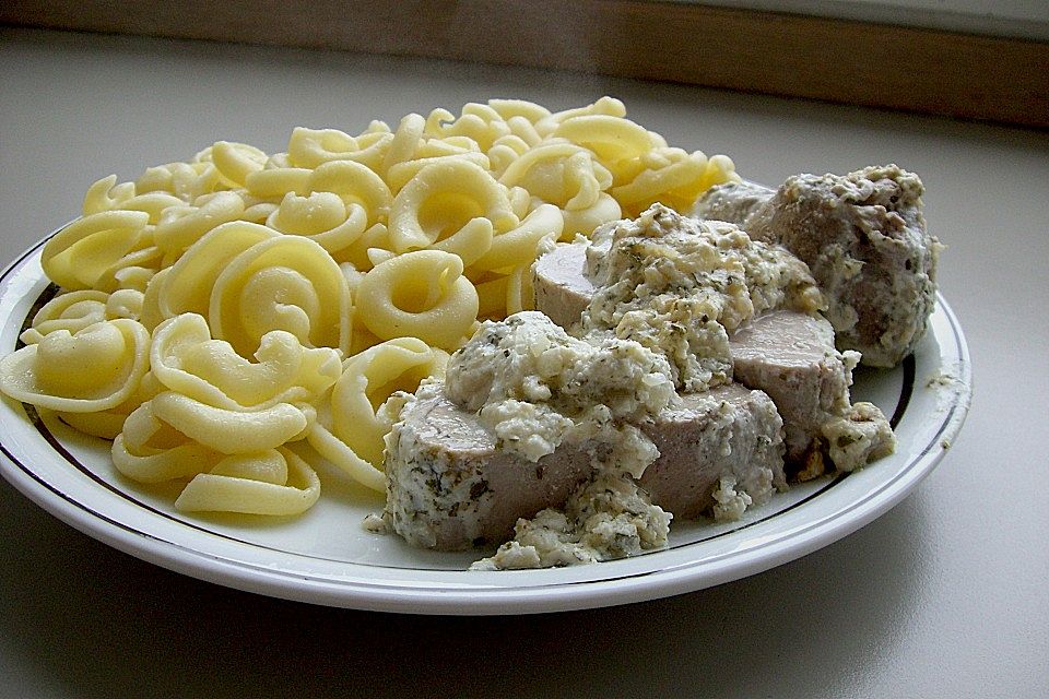 Schweinefilet mit Kräuterfrischkäse