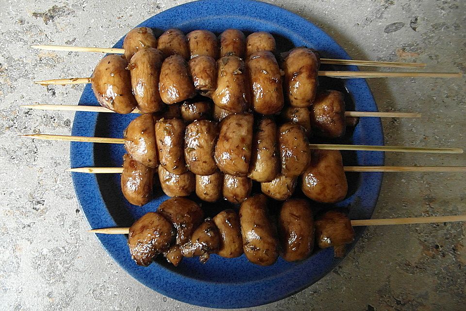 Champignonspieße vom Grill