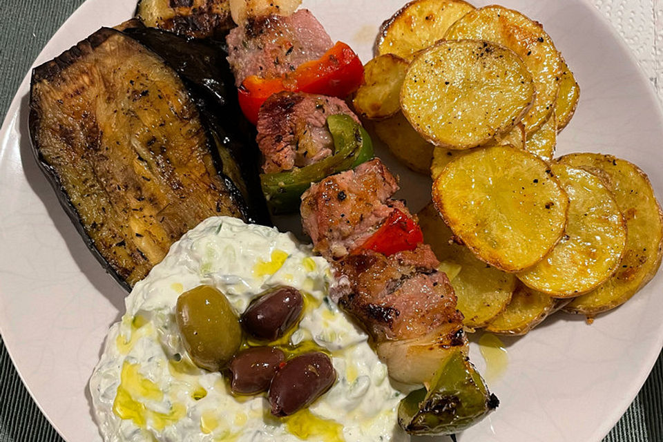 Souvlaki mit Tsatsiki