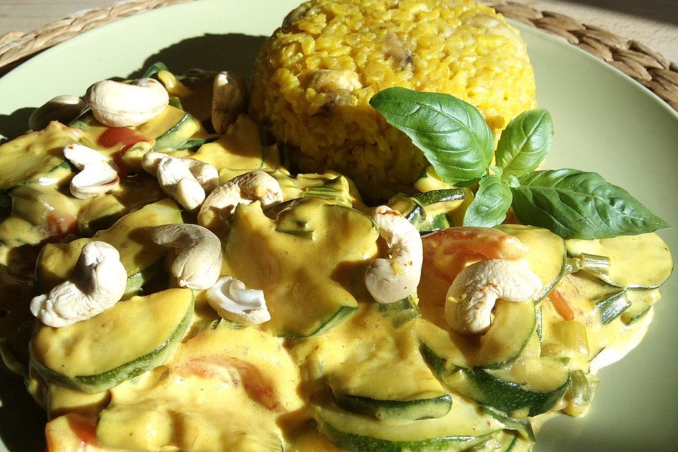 Bananen - Curryreis mit Zucchini