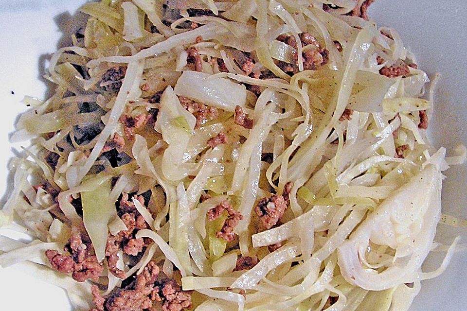 Hackfleisch - Weißkohl - Pfanne