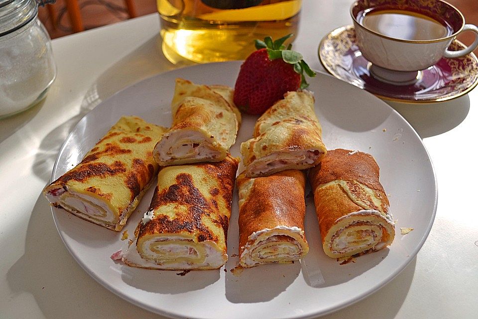 Crêpes mit Bananen-Quark