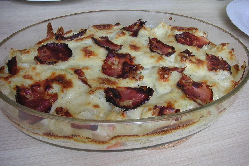 Kohlrabigratin mit Hähnchenbrust