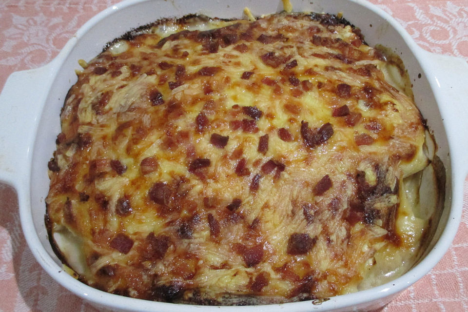 Kohlrabigratin mit Hähnchenbrust