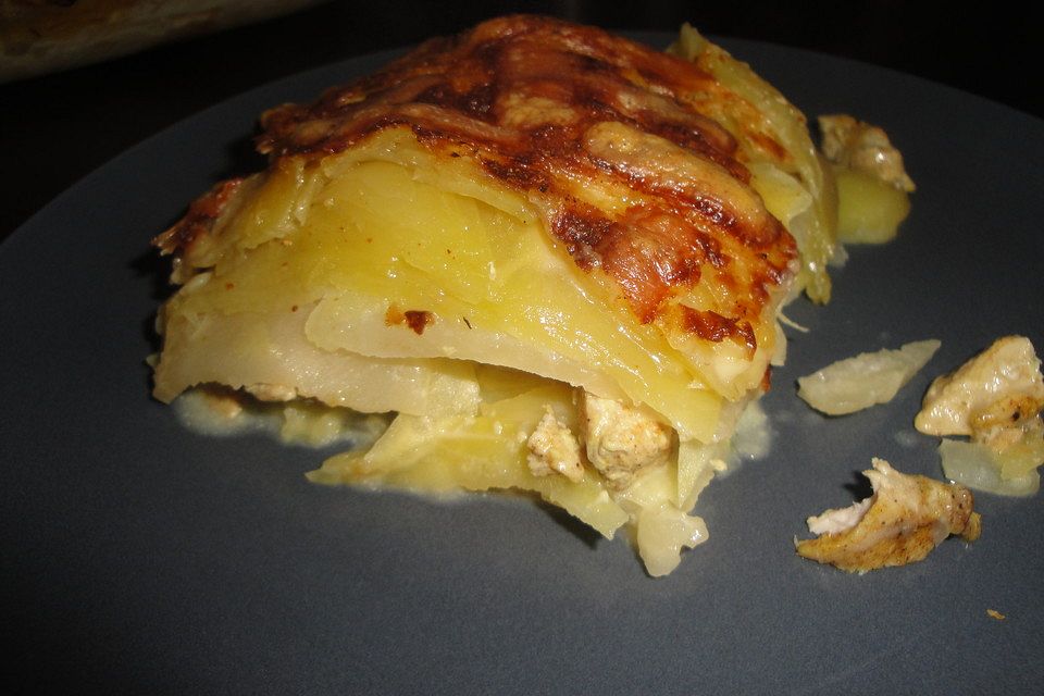 Kohlrabigratin mit Hähnchenbrust