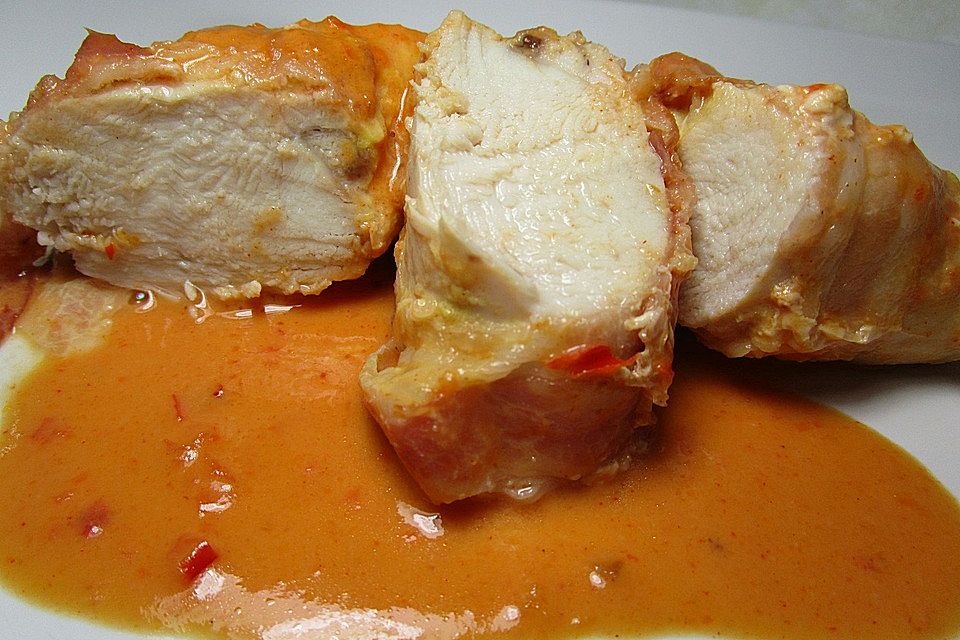 Hähnchenbrust in Chili - Sahnesauce