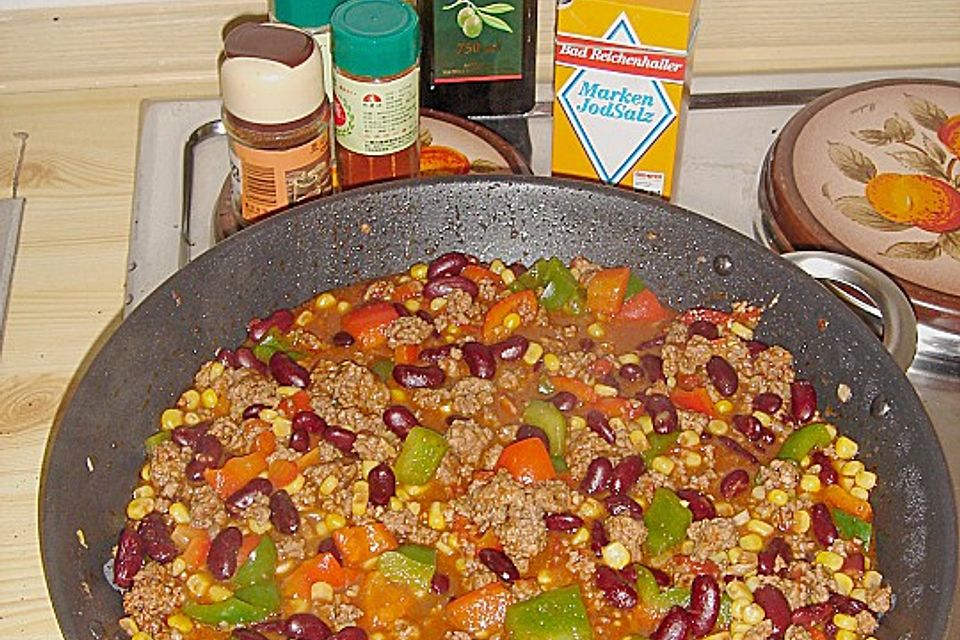 Buntes Chili con carne