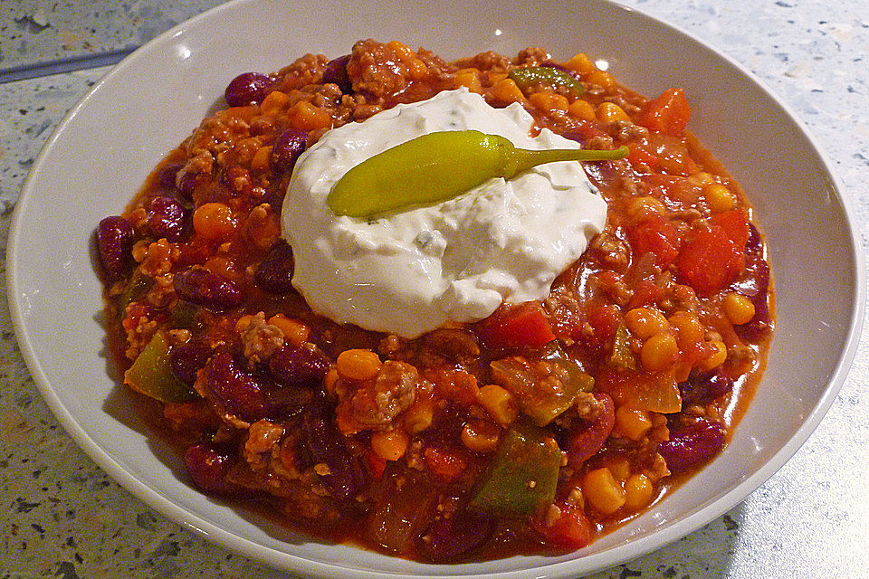 Buntes Chili con carne