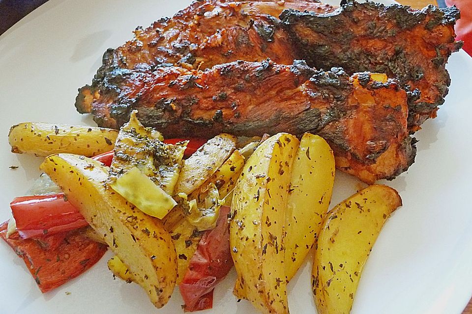 Spareribs mit Barbecue - Glasur