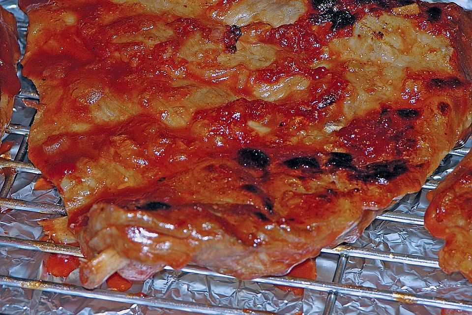 Spareribs mit Barbecue - Glasur