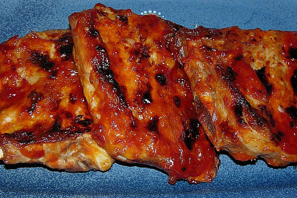 Spareribs mit Barbecue - Glasur