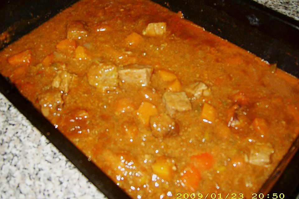 Gulasch aus dem Ofen