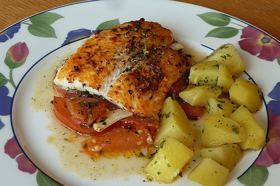 Fischfilet mit Kräuter - Tomaten