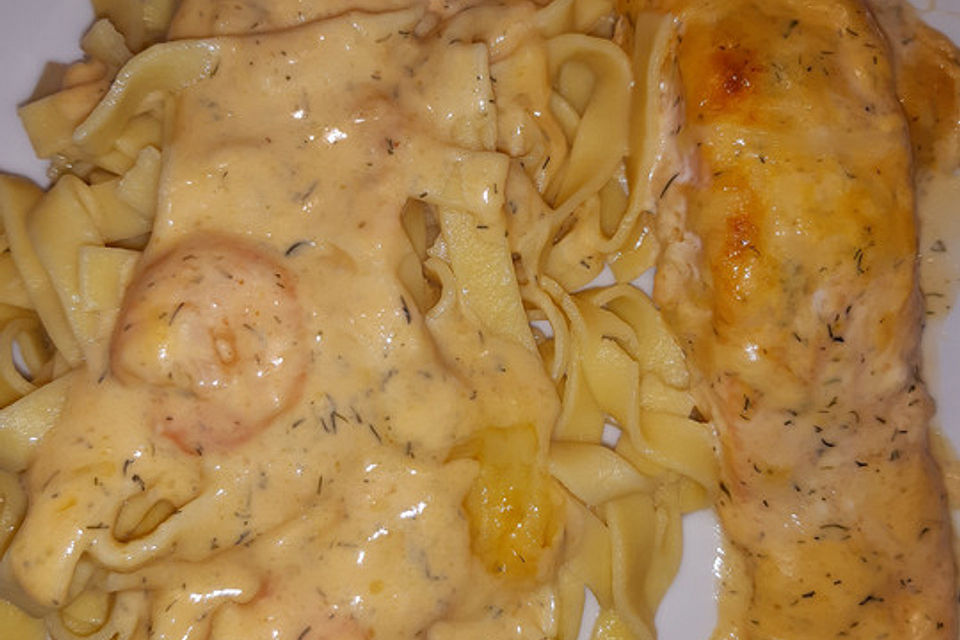 Lachs - Shrimps - Gratin