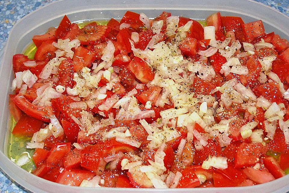 Bohnen-Tomatensalat