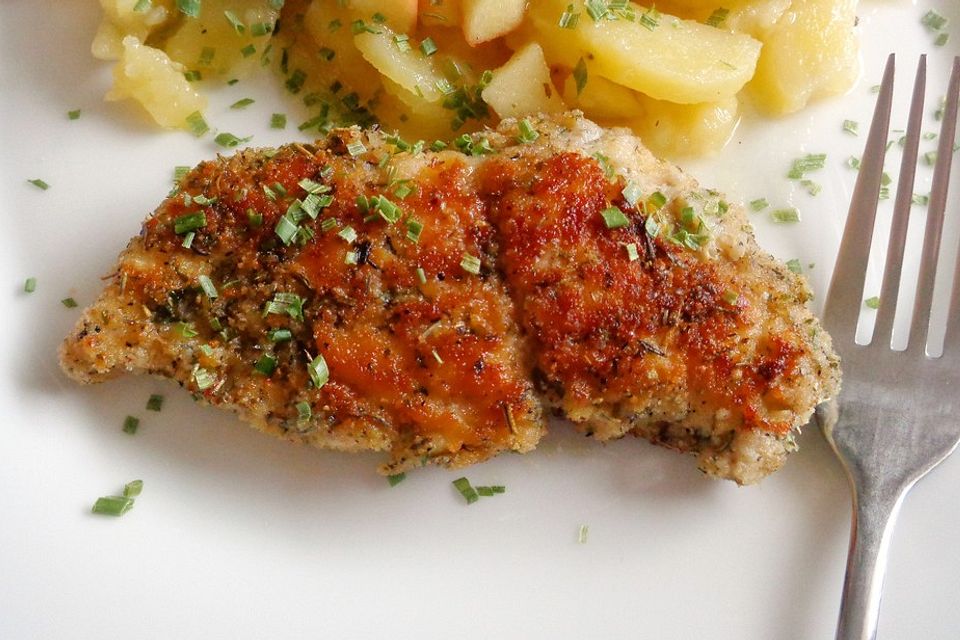 Hähnchenschnitzel in Kräuterpanade